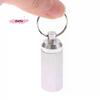 1PC Mini Storage Bottle Waterproof Pill Shaped Box Bottle Holder Container Keychain Medicine Box Aluminum Pill Box Key Holder