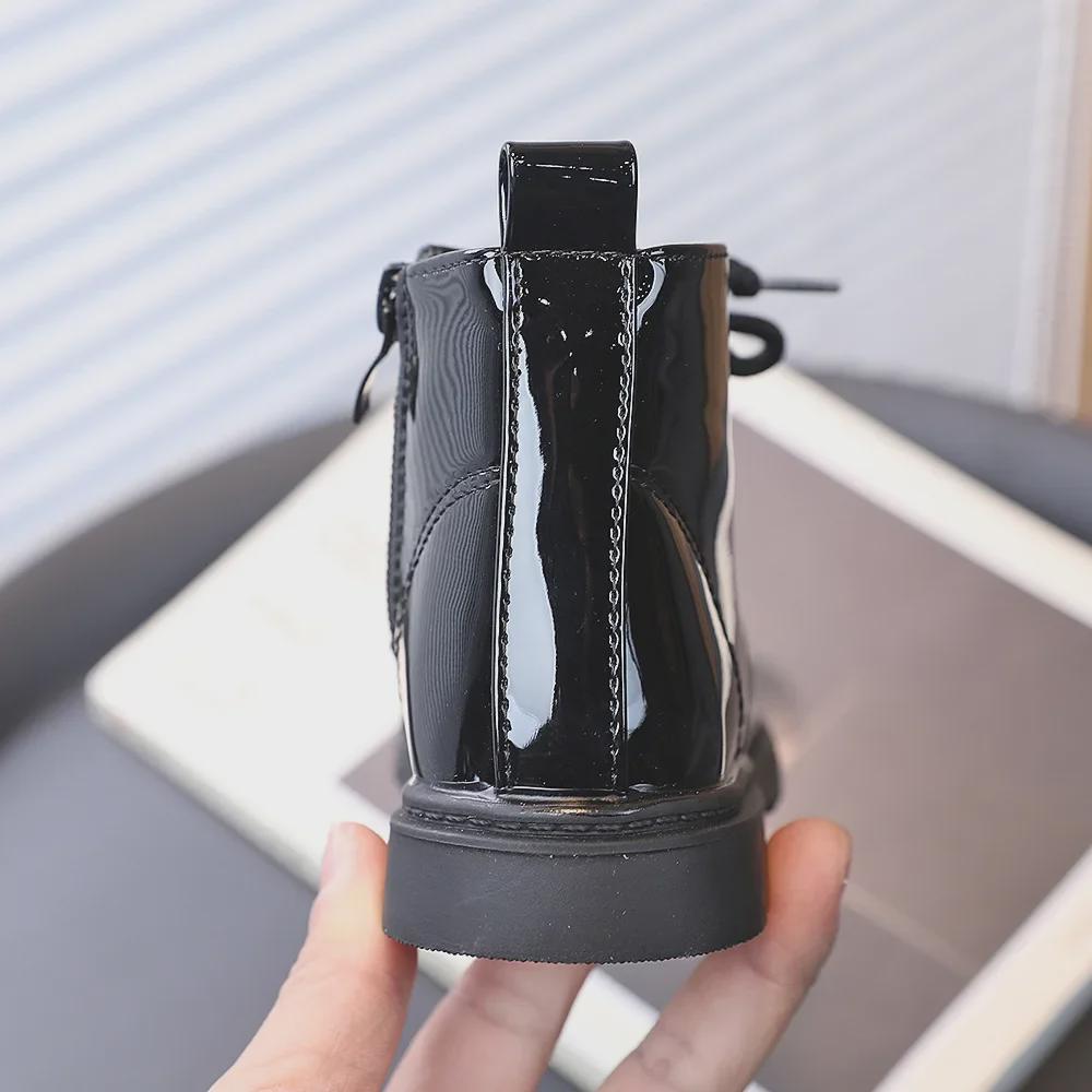 2025 New Spring/Autumn Children’s PU Leather Martin Boots for Boys and Girls