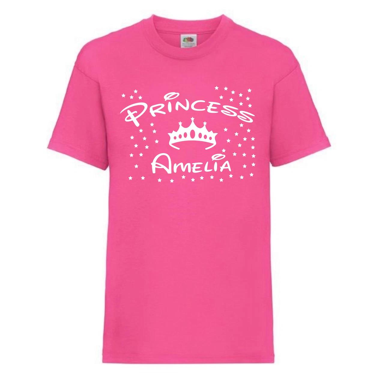 Personalised Girls Princess T-Shirt - Girls Custom Name T-Shirt Birthday Gift 4XL