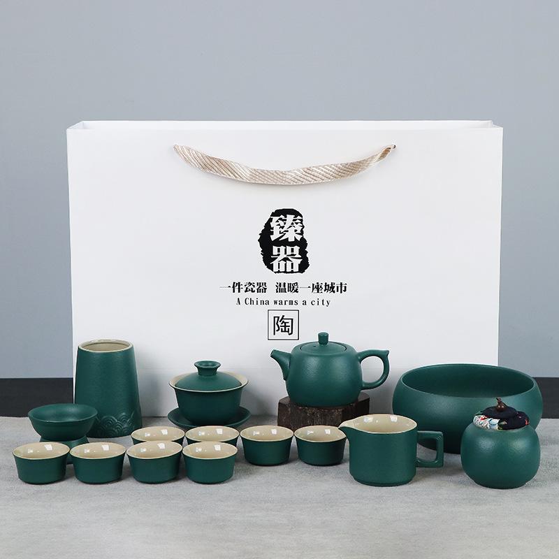 Travel tea set tea tray household kung fu tea set outdoor portable teapot ceramic business gift
