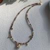 Collana di tormalina color naturale per donna, catena per clavicola con ciondolo a forma di cuore di alta gamma, collana versatile in stile cinese vintage