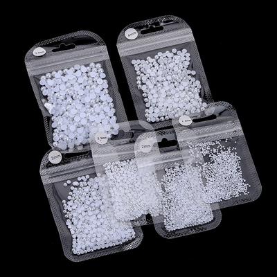 Bag Manicure Pearl Flat Bottom Pure White Abs Semi-Round Half-Sided Pearl Loose Bead Diy Manicure Highlight Half-Sided Imitation Pearl