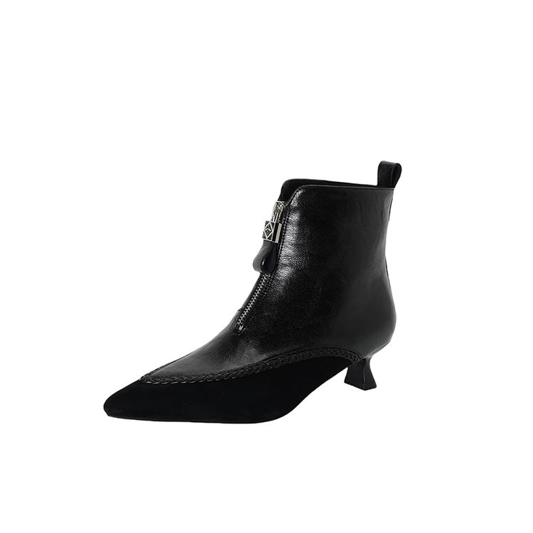 

Модные НОВЫЕ Осенние Женские Ботинки Острый Носок Каблук-рюмочка Обувь из Спилка Женские Ботинки на Высоком Каблуке Современные Ботинки Повседневная Обувь Ботинки на Молнии 34