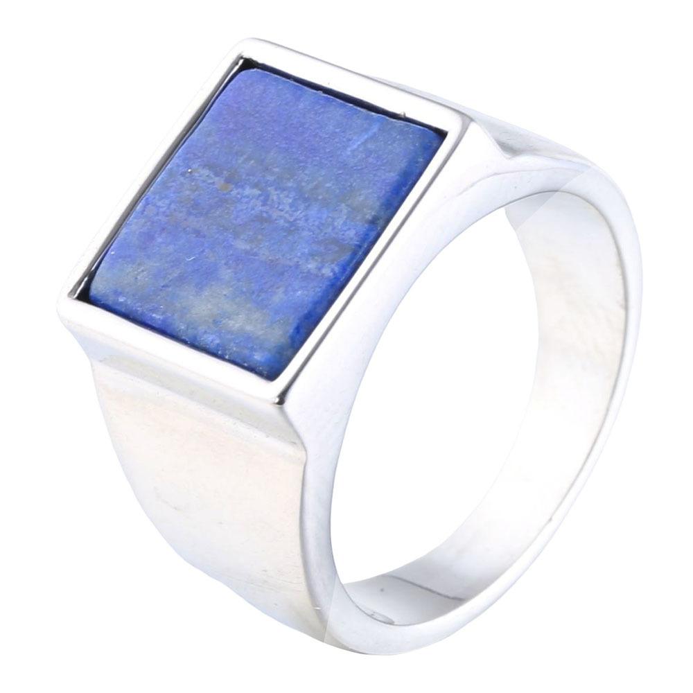 Vintage Men's Punk Turquoise Titanium Steel Ring Daily Party Jewelry Gifts