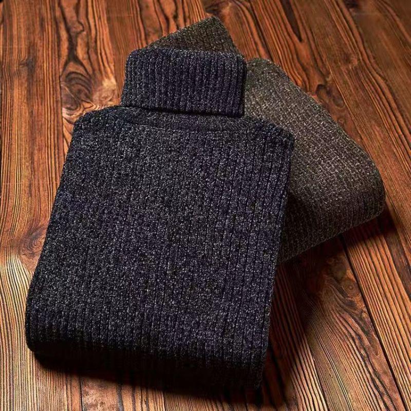 Men's Thick Velvet Chenille High Neck Sweater - Trendy, Loose Fit, Warm Solid Color Knit for Autumn/Winter