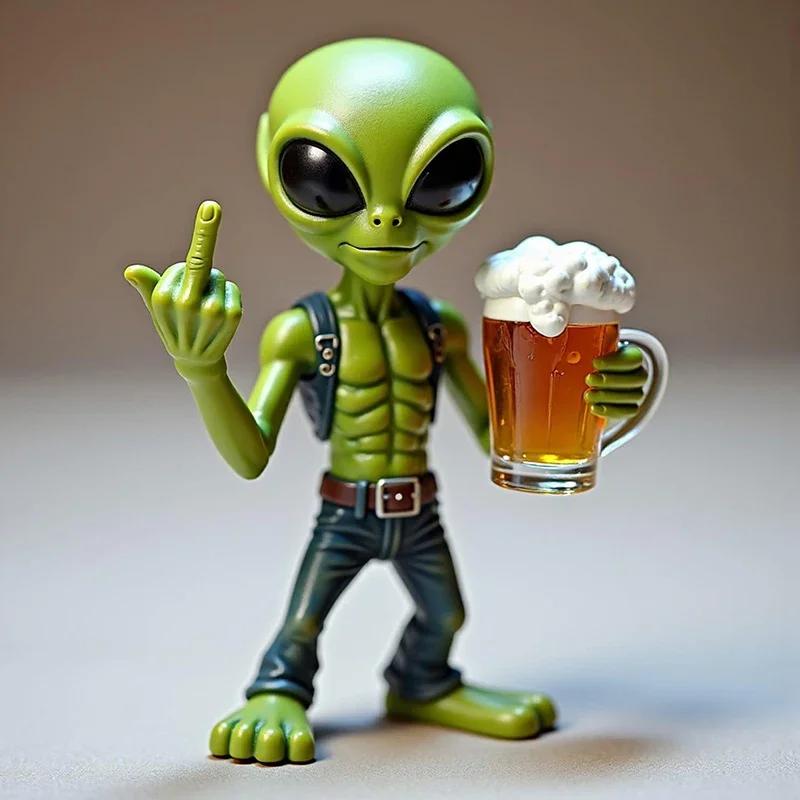 Alien Resin Statue Ornament Alien Garden Sculptures & Statues Yard Best Art Decor For Indoor Outdoor Home Or Office Collectible