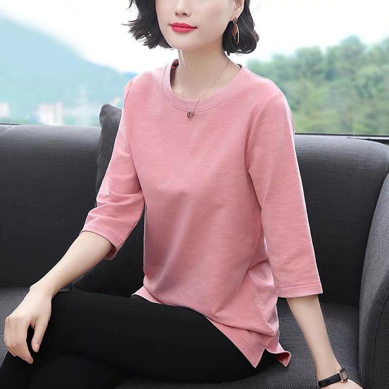 Korean Style Women's T-Shirt - Short, Seven-Sleeved, Long-Sleeved, Loose Fit, Plus Size for Spring and Summer