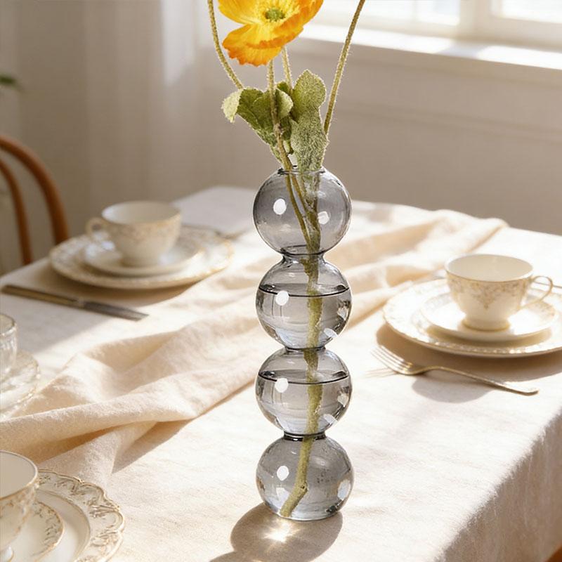 1Pc Glass Vase Hydroponics Desktop Ornaments Crystal Ball Bottle Creative Art Flower Ware Home Decor Colorful Ins