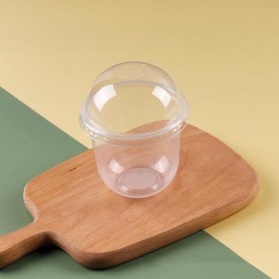 Disposable U-Shaped Pudding & Bobo Cups with Lids