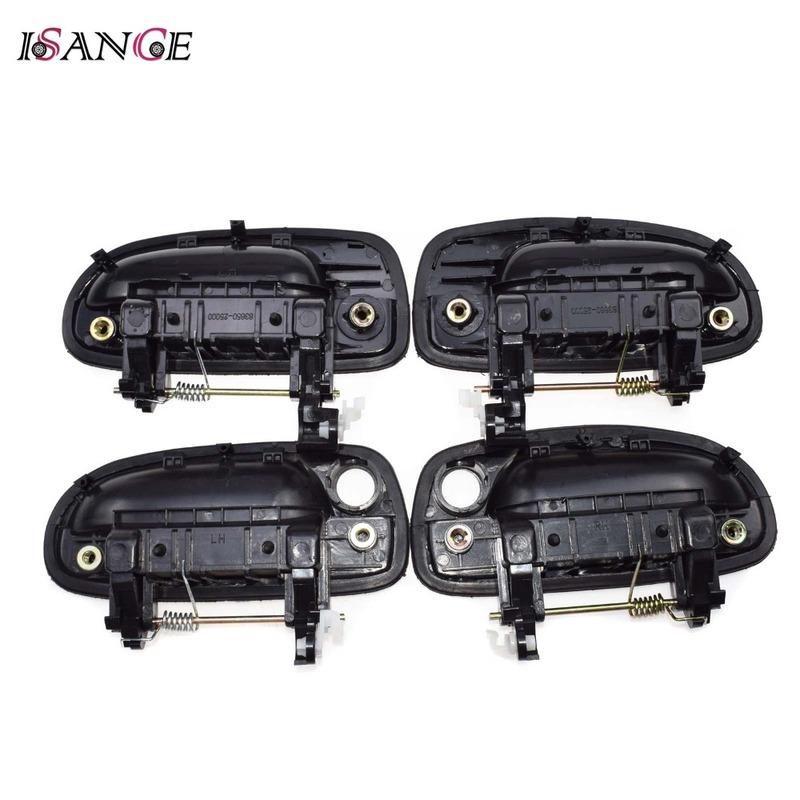 4pcs For 2000-2006 Hyundai Accent 1.5L 1.6L Black Outside Exterior Car Door Handle Front Rear Right Left Driver Passenger