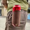 Hands Free Beer Carrier Waist Hanging Holder, Faux Leather Soda Beverage Drink Can Outdoor Holster Portable for Belt, Accessories Lovers Pouch