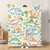 1pc Flannel Blanket Dinosaur And Plant Interaction Design Lightweight Soft Comfortable And Warm Shawl/Nap Blanket/Sofa Blanket Sui