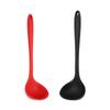 2pcs Silicone Soup Spoon Multifunctional Black Red Silicone Ladle Kitchen Cooking Spoon Tool With Round Hanging Hole