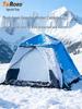 Four-Season Double-Layer Waterproof Tent with Quick-Open Design, Two Doors, Windows, and Ventilation for Camping.