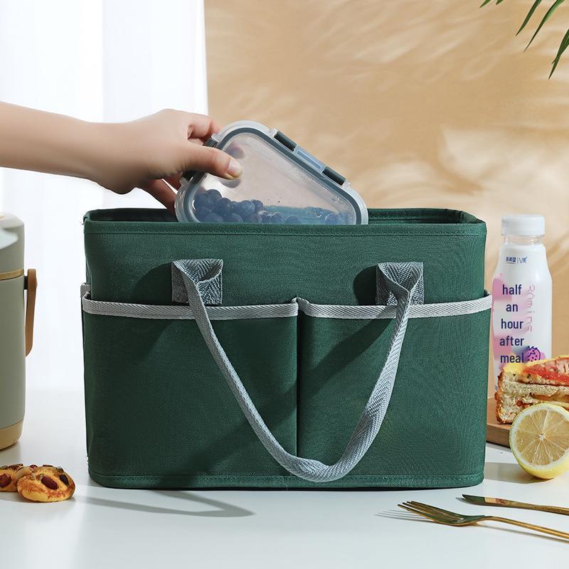 Koreanischer Stil Große Kapazität Isolierte Lunchtasche – Mehrere Taschen und Tragbar für die Arbeit oder den Außenbereich