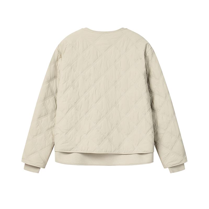 FILA White Simple Casual Warm Comfortable Retro Sports Style Cotton Jacket Women jackets F11W613903FLK