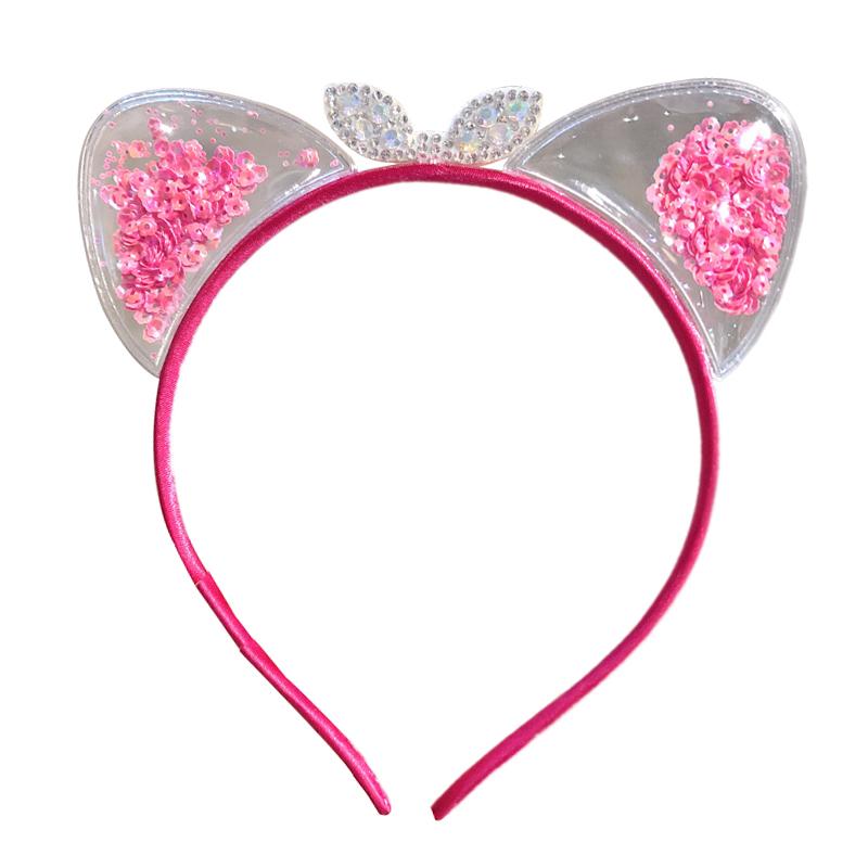 Baby Cute Girls Sequins Ear Design Headband Headwear Apparel Photography Prop Party Gift