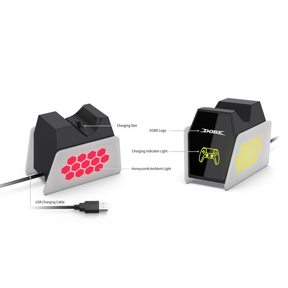 Optimized Charging Station for PS5 Controller with LED Light Controller Charger for PlayStation 5 Gamepad 80% Power Auto Stop