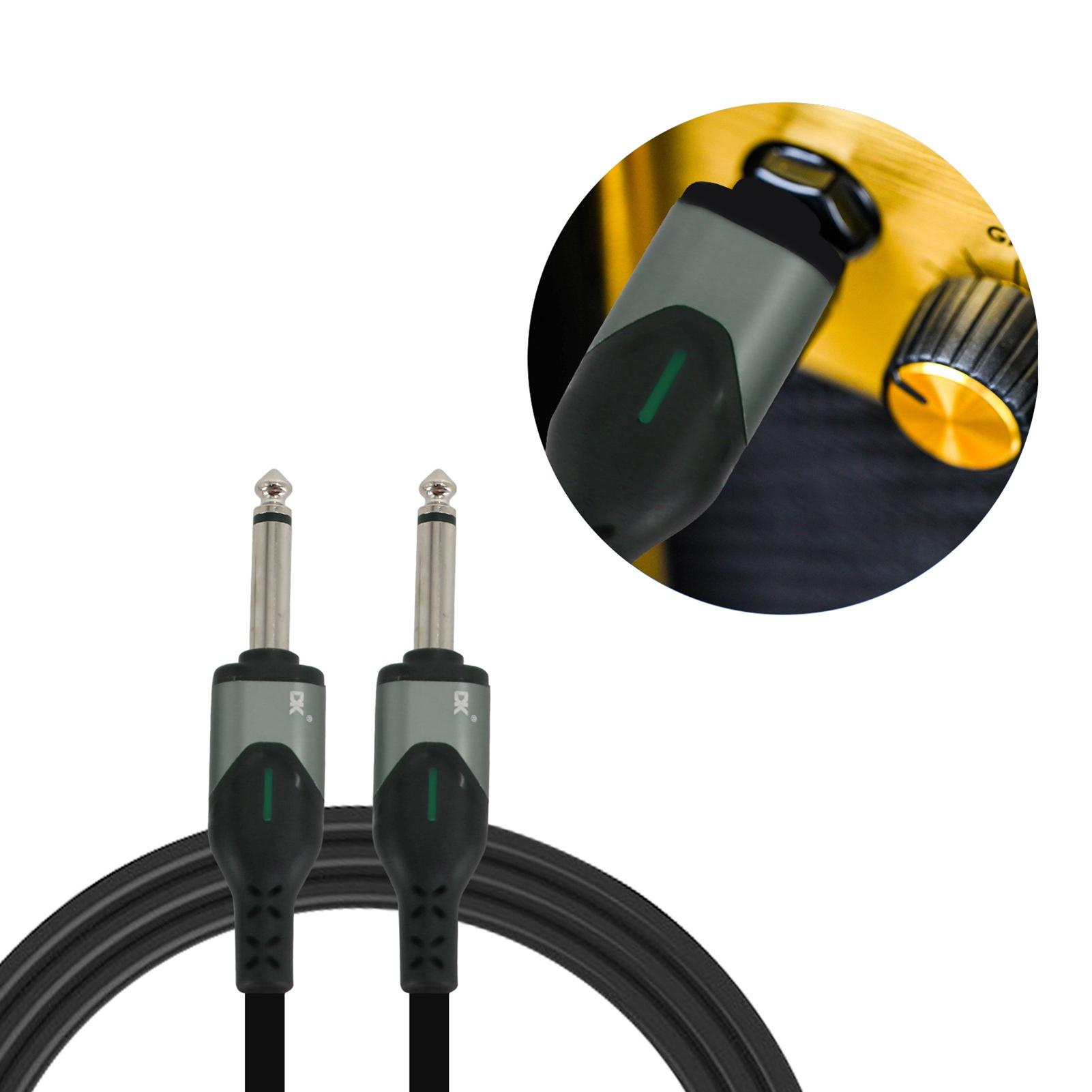 

DK Guitar Connecting Cable 6.0 Meters 20ft Instrument Cable Noise Reduction Audio Cable 6.35mm Male Jack Audio Cord for AC-03