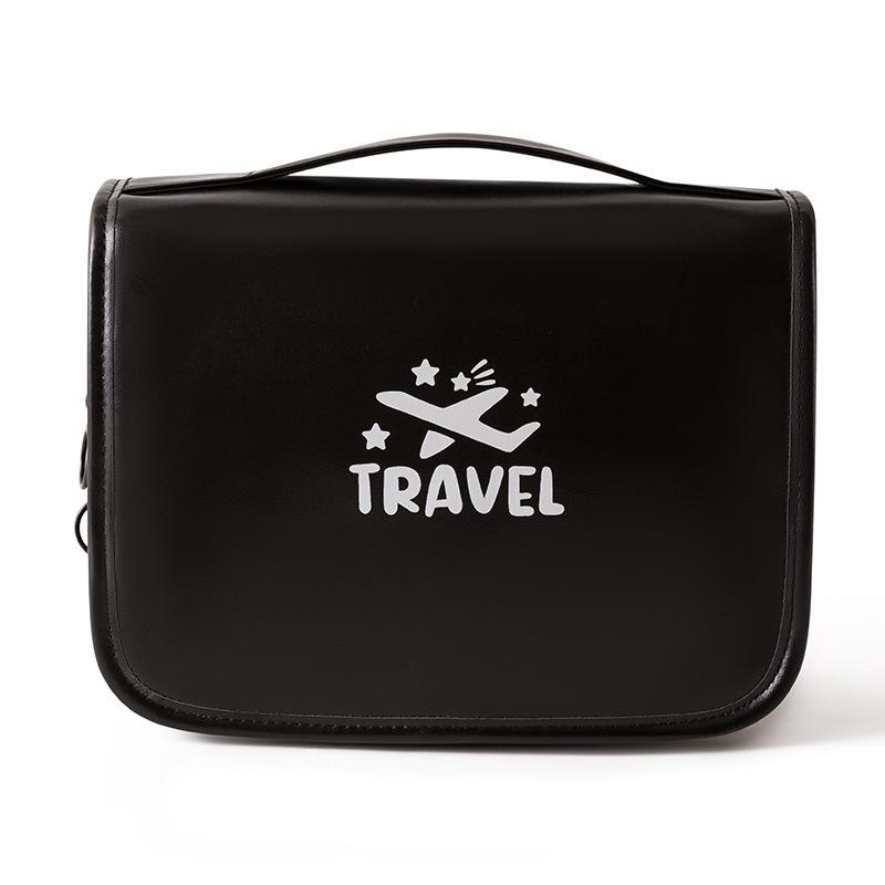 

Capacity Large Stylish Waterproof Travel Cosmetic Bag Portable Multifunctional Black