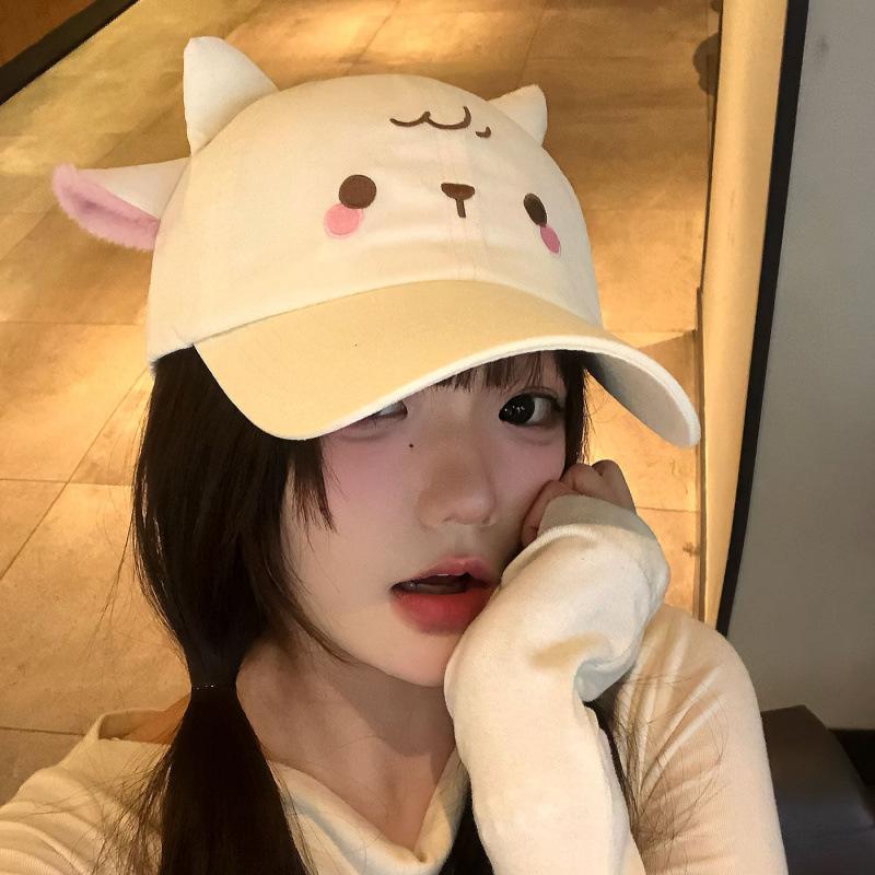 Japanese Women'S Three-Dimensional Ears Embroidered Cap Student Versatile Sun Hat
