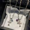 Colier cu pandantiv cruce din diamant pătrat stil dulce și cool nișă lux ușor lanț claviculă înaltă simț personalitate feminină versatil lanț gât