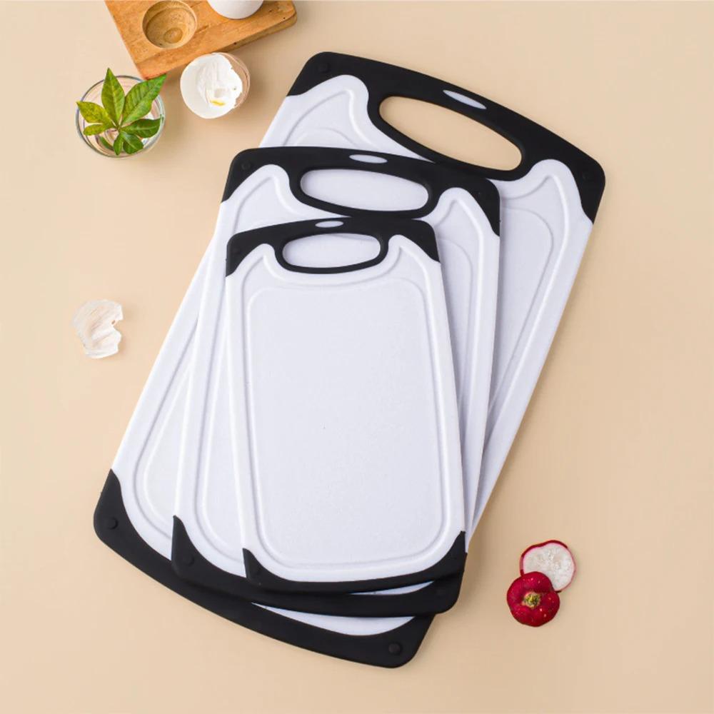 3Pcs Plastic Chopping Board Double-Sided Chopping Block Baby Food Cutting Board Set Vegetable