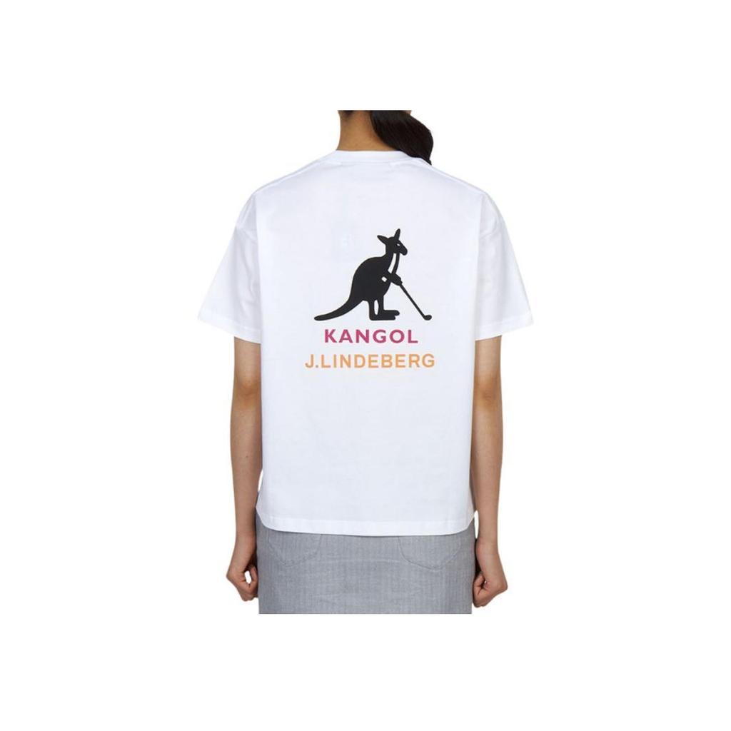 J.Lindeberg Letter Logo Crew Neck Short Sleeve T-Shirt Women tops AWJT14202-0000