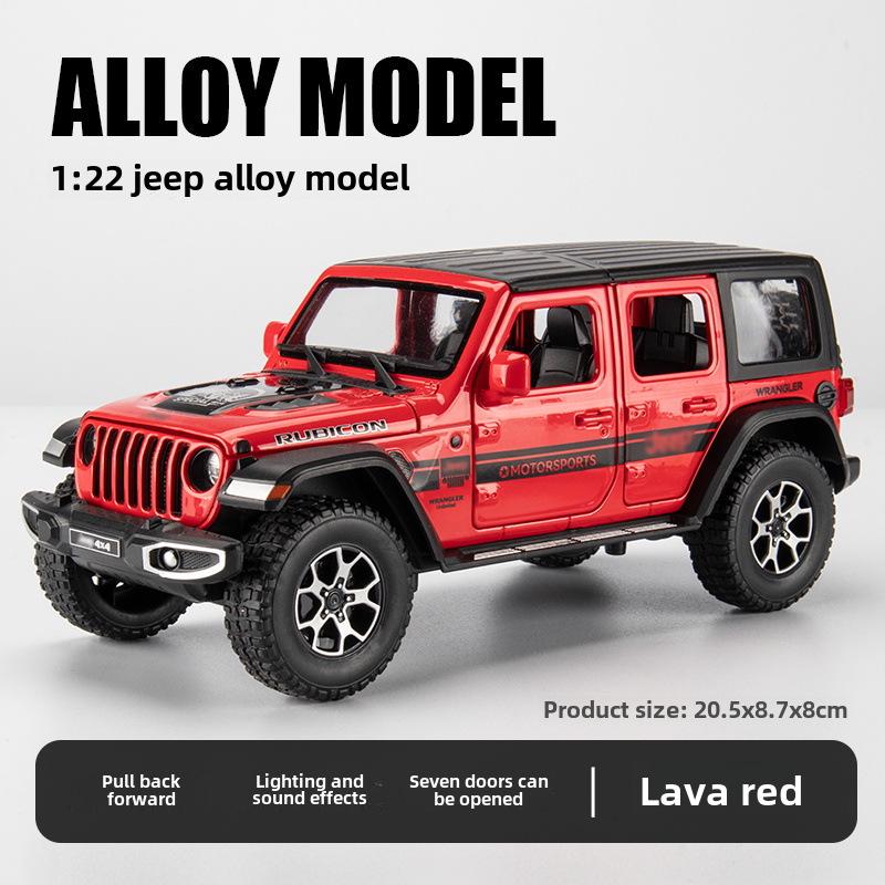 

2022 Wrangler 1:22 Модель игрушечного автомобиля с инерционным механизмом из сплава Джип красный