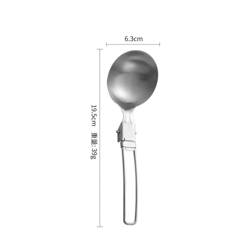 Outdoor Camping Tableware Foldable Spoon Soup Ladle Stainless Steel Abrasion-resistant Portable Cooking Spoon Utensil Spoon Tool