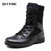 Herren High Top Trainingsstiefel Echtes Leder Stiefel Outdoor Rutschfest Abriebfest Wandern Arbeitsschuhe Modischer Sneaker