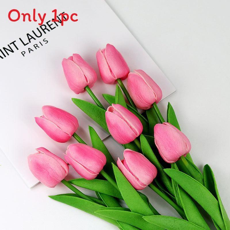 Tulip Pu Artificial Flowers For Wedding Decor Home Styling Props Photo