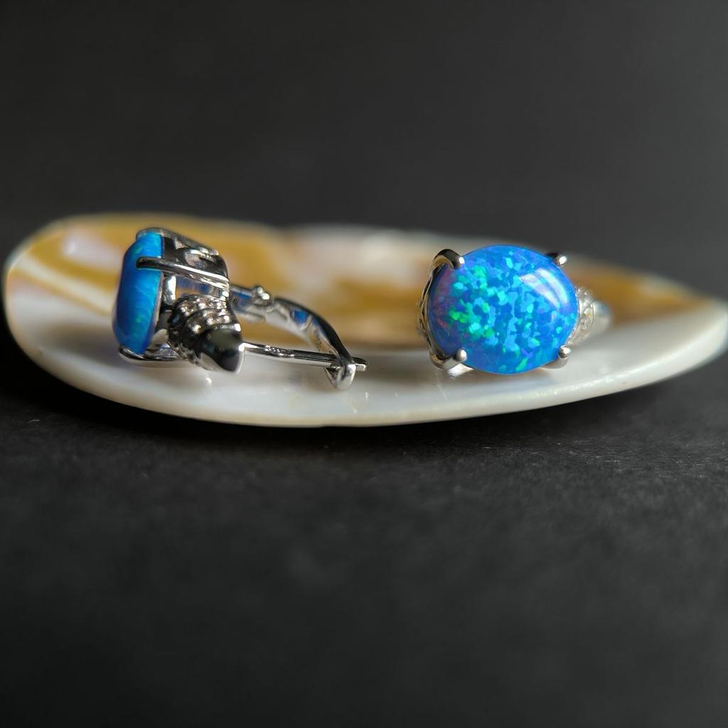 Серебряные серьги с опалом 4.012ct (2192336)