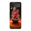 Phone Cover For Samsung Galaxy Z Flip 6 5 4 Case Transparent For Samsung Z Flip 3 Hard PC Foldable Shell Chili Red Capas Bags