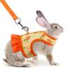 1 Set Pet Harness Leash Stylish Cute Cartoon Pattern Guinea Pig Rabbit Vest Harness Set for Outdoor Walking