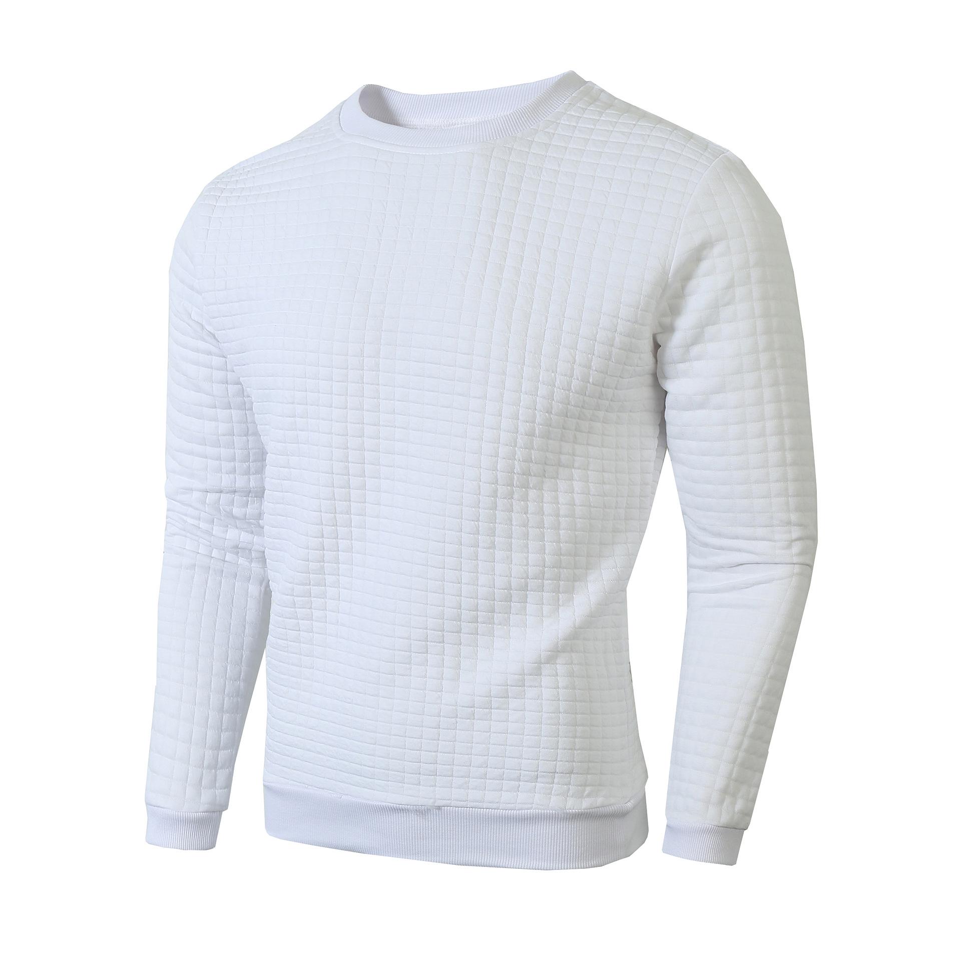European Size Men S Crew Neck Long Sleeve Plaid Casual Sweatshirt S