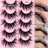 Free Shipping A Shape Spike Wet Lashes 5 Pairs Cosplay Anime Manga Lashes Female Makeup New 3d Faux Mink Eyelashes Supplies