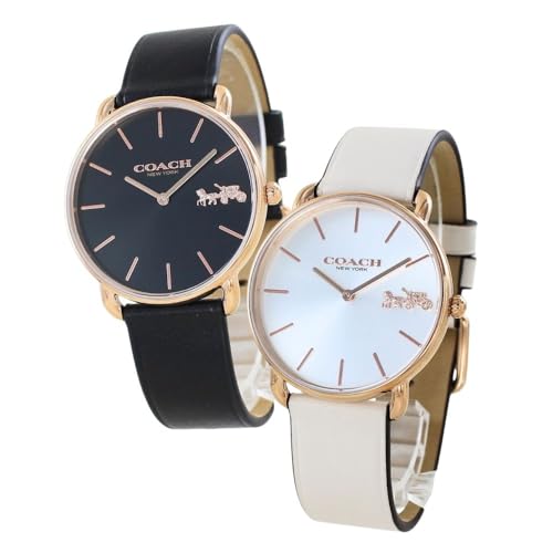 

Coach Elliott Watches for Men and Women, Matching Size, Black, Unisex, Slim, Thin Leather Strap, 1450438114504380 [Parallel Import]