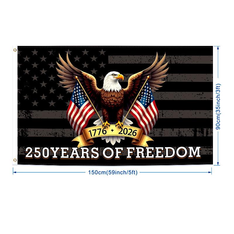 Bandiera Commemorativa del 250° Anniversario della Nascita dell'America Striscione Patriottico USA per il Giorno dell'Indipendenza Regalo da Collezione Storica 90x150cm