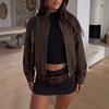 TIFICY Giacche e cappotti a maniche lunghe con scollo a V, a tinta unita, casual, autunno e inverno, da donna