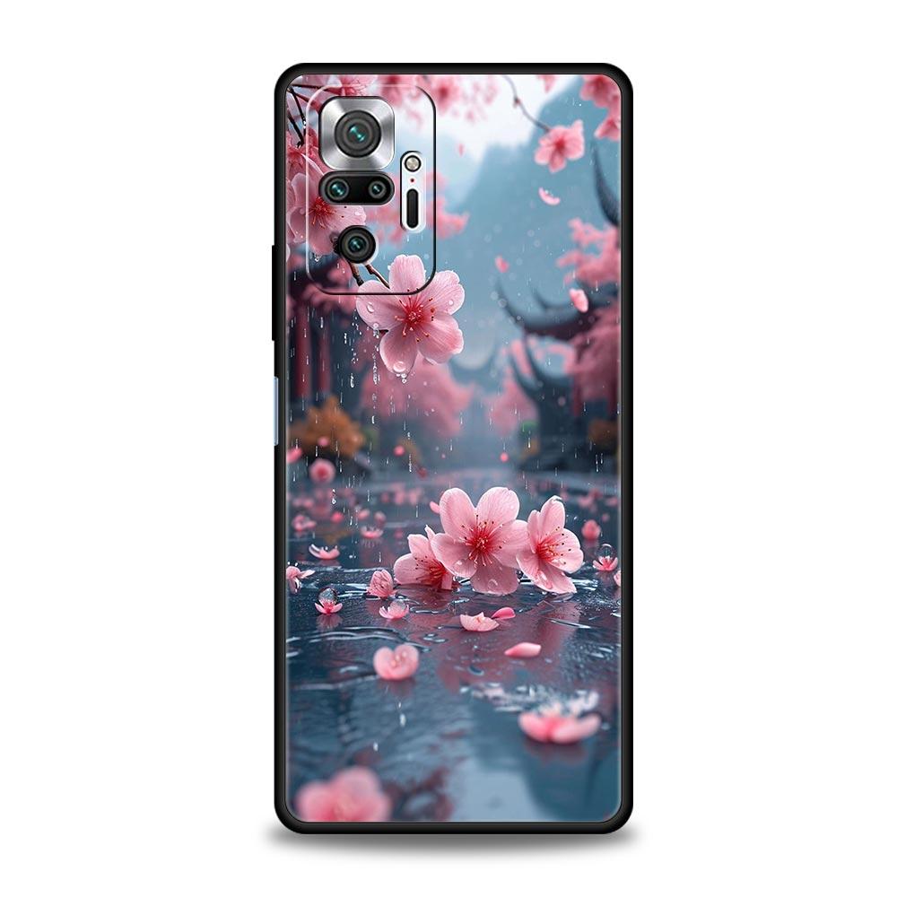 Pink Spring Cherry Blossoms Phone Case For Xiaomi Redmi Note 14 13 5G 10 11 12 Pro Plus 4G 14C 13C 12C 10C Black Cover