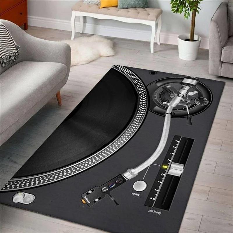 Teppich mit DJ-Sound-Aufdruck, rutschfeste Matte, Flur-Fußmatte, Wohnzimmerteppich, Schlafzimmer, Nachttischteppich, Badezimmer, Küche, Heimbodenmatte