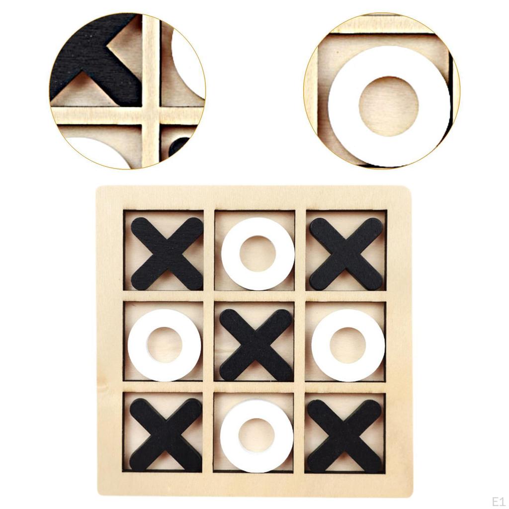 TAC TOE Board Game, Coffee Table Family Games, Blocks, for Children,