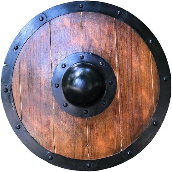 

Full-Size Viking Shield Brown Battle-Ready Renaissance Armor Replica Gift for Cosplay Actor , LARP, Reenactment, and Halloween Costume