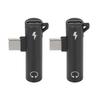 2PCS USB C to 3.5mm Audio Adapter 2 in 1 Audio Charging USB C to Audio Jack ABS USB C to AudioJack for Phone Tablet