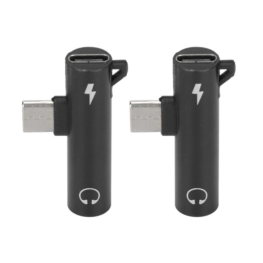 2PCS USB C to 3.5mm Audio Adapter 2 in 1 Audio Charging USB C to Audio Jack ABS USB C to AudioJack for Phone Tablet