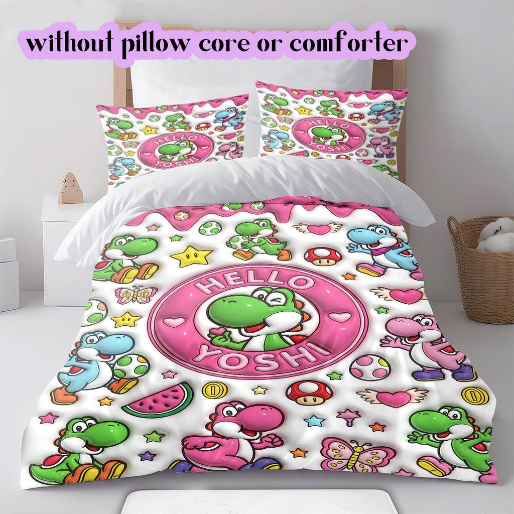 Mario anime character Soft and Comfortable Duvet Cover, Children's Bedding Set Gift, Extra Large Size, Various Sizes Available