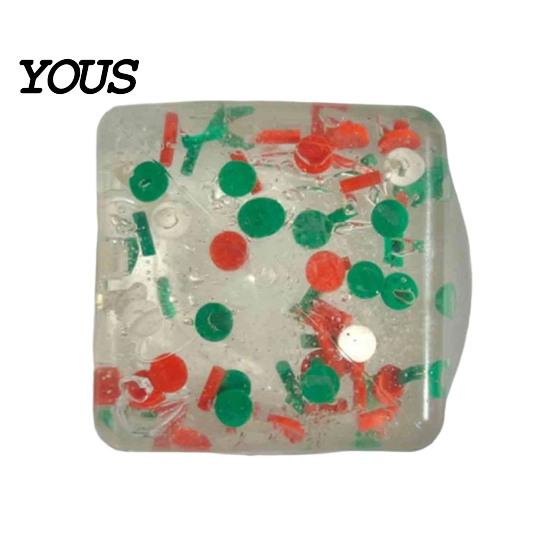 Cube Squeeze Toys Christmas Stress for Anxiety Relief, Clear Fidget Toy, Soft Stretchy Sensory Toy Party Favors Portable Relievers
