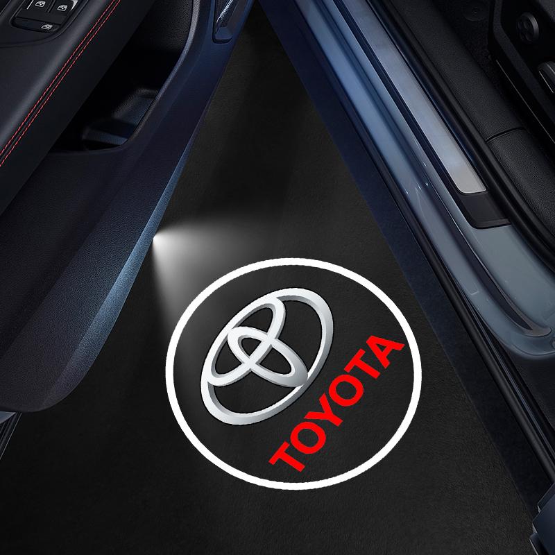 

1/2 шт. Светодиодный проектор логотипа на дверь автомобиля, приветственный лазерный светильник, беспроводной, для Toyota Camry Hilux Prius Auris, Автоаксессуары