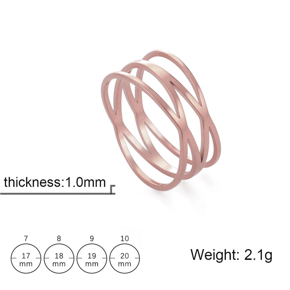Women Cross Rings Stainless Steel Gold Color Minimalist Geometric Lines Ring Trend Wedding Jewelry Valentine Gift